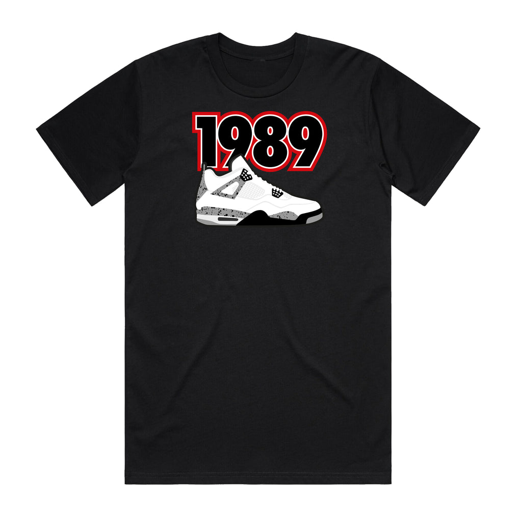 Since 89 White Cement Tee (Black)
